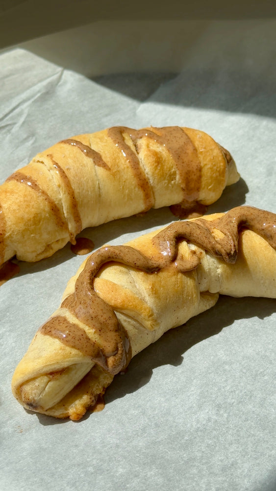 Almond Butter Filled Banana Puff Pastries